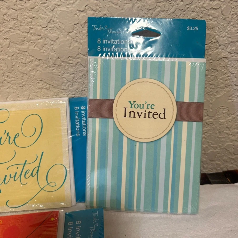 Invitations for every occasion! 4 pks for $5, 36 Cards and  Envelopes-mix/match